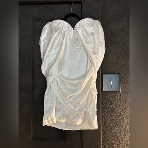 Elegant White Off The Shoulder Strapless Dress